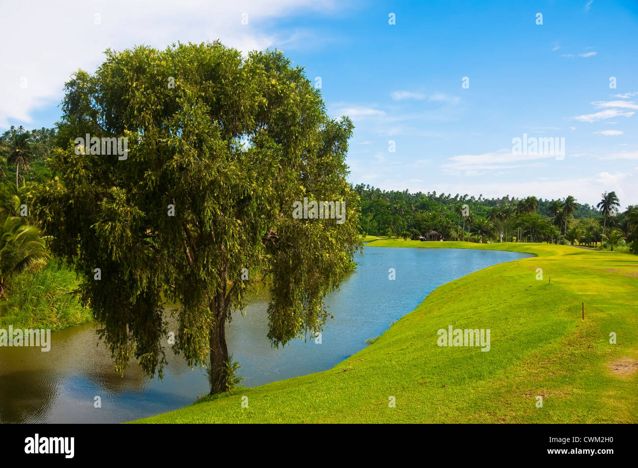 A beautiful golf course in the Philippines Stock Photo