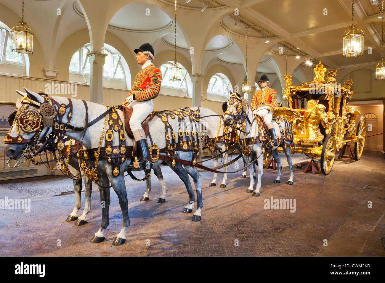 England, Surrey, London, Buckingham Palace, The Royal Mews, The Great Britannia Coach Stock Photo