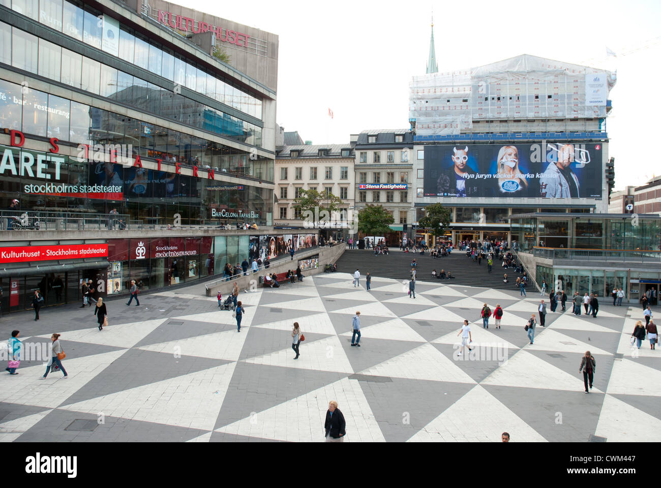 One of the main squares at Stockholm - Sergel's Square, summer 2008 Stock Photo