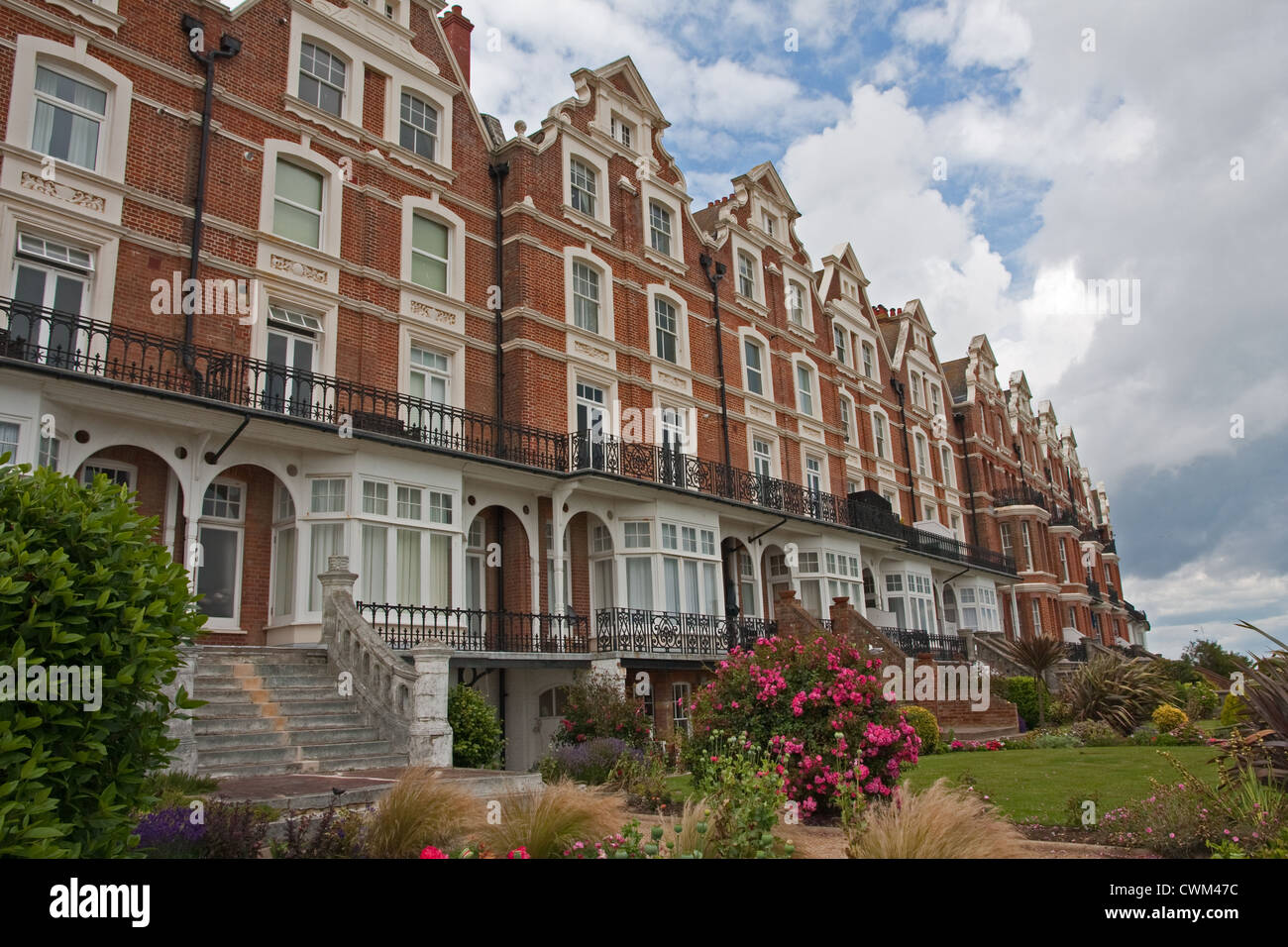 Terrace of Victorian style multi storey beachfront houses, Bexhill