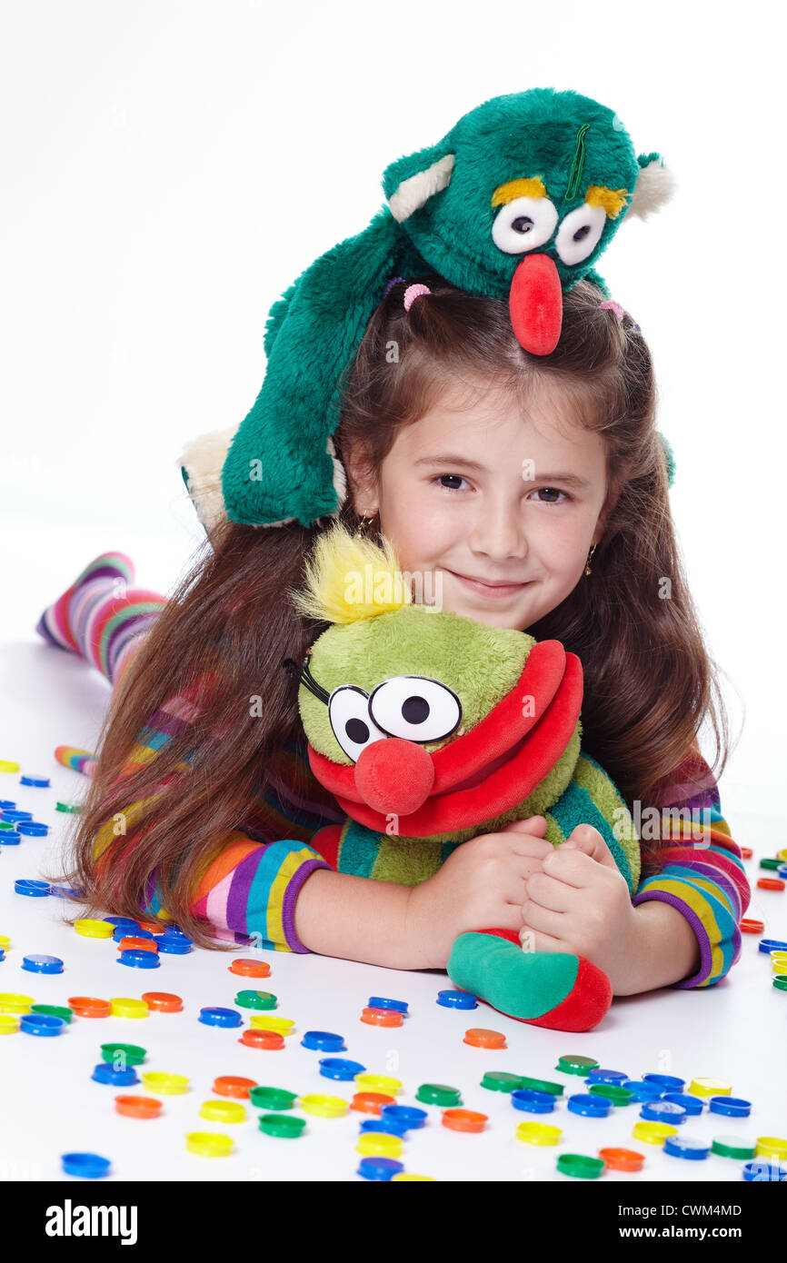 Girl with Toys Stock Photo Alamy