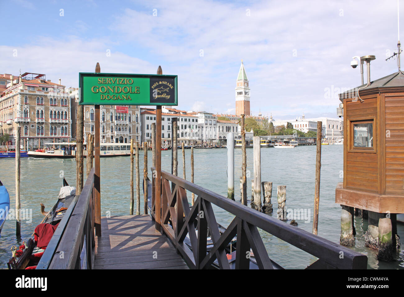 Italy. Venice. Pier and the gondola station Stock Photo