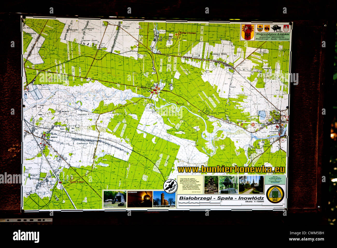 Map of area around Hitler's Bunker "Bunkier W Konewce". Konewka Central
