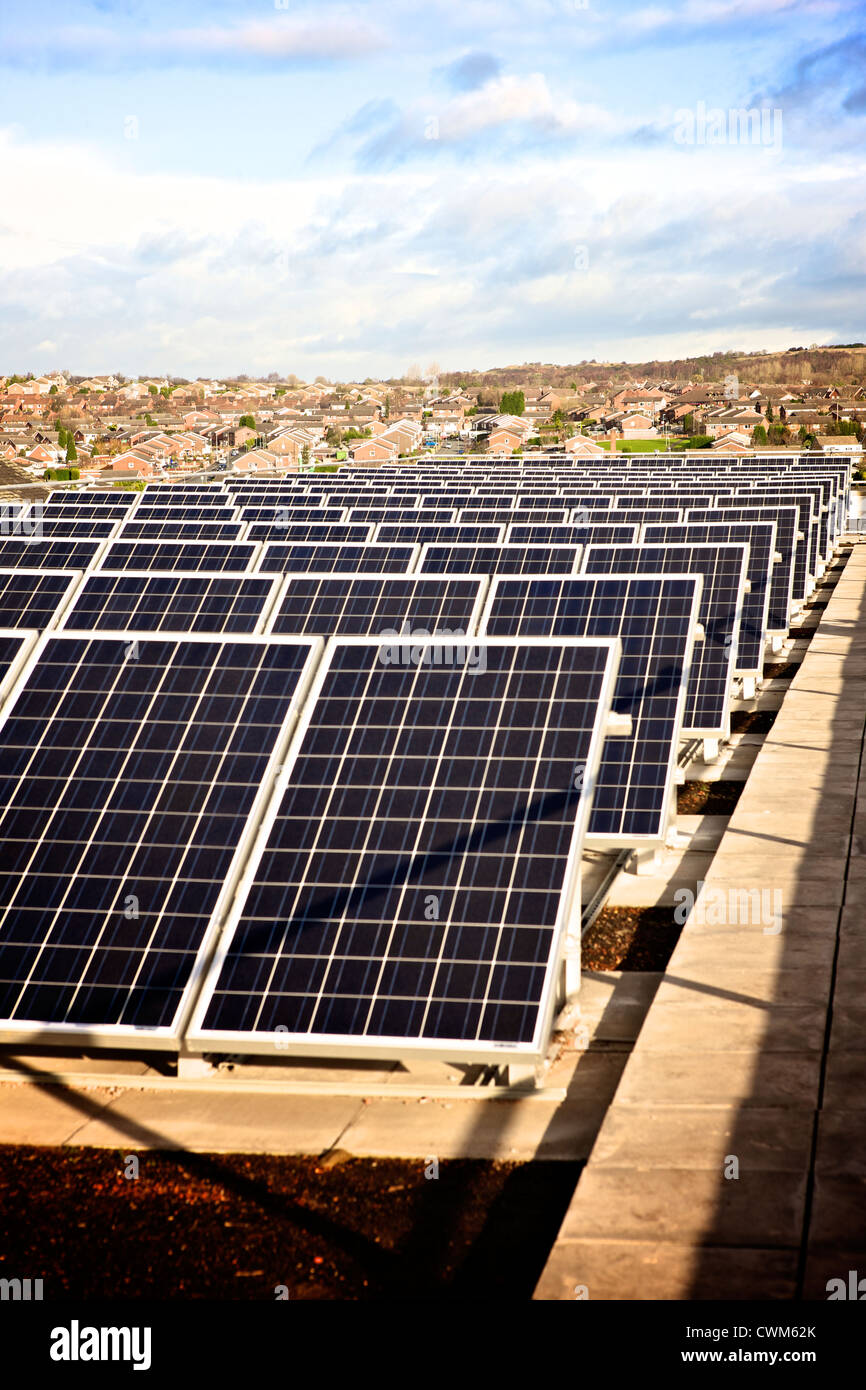 solar panels on roof Stock Photo Alamy