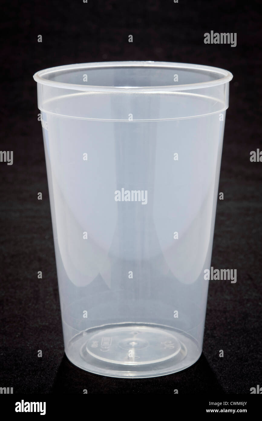 Plastic translucent beer glass Stock Photo