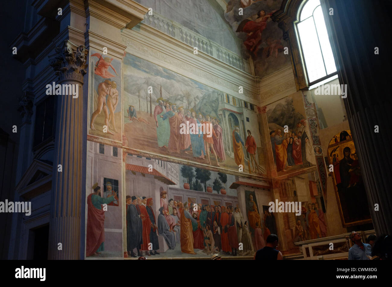Masaccio's The Expulsion from the Garden of Eden in The Brancacci Chapel, Florence Italy Stock Photo