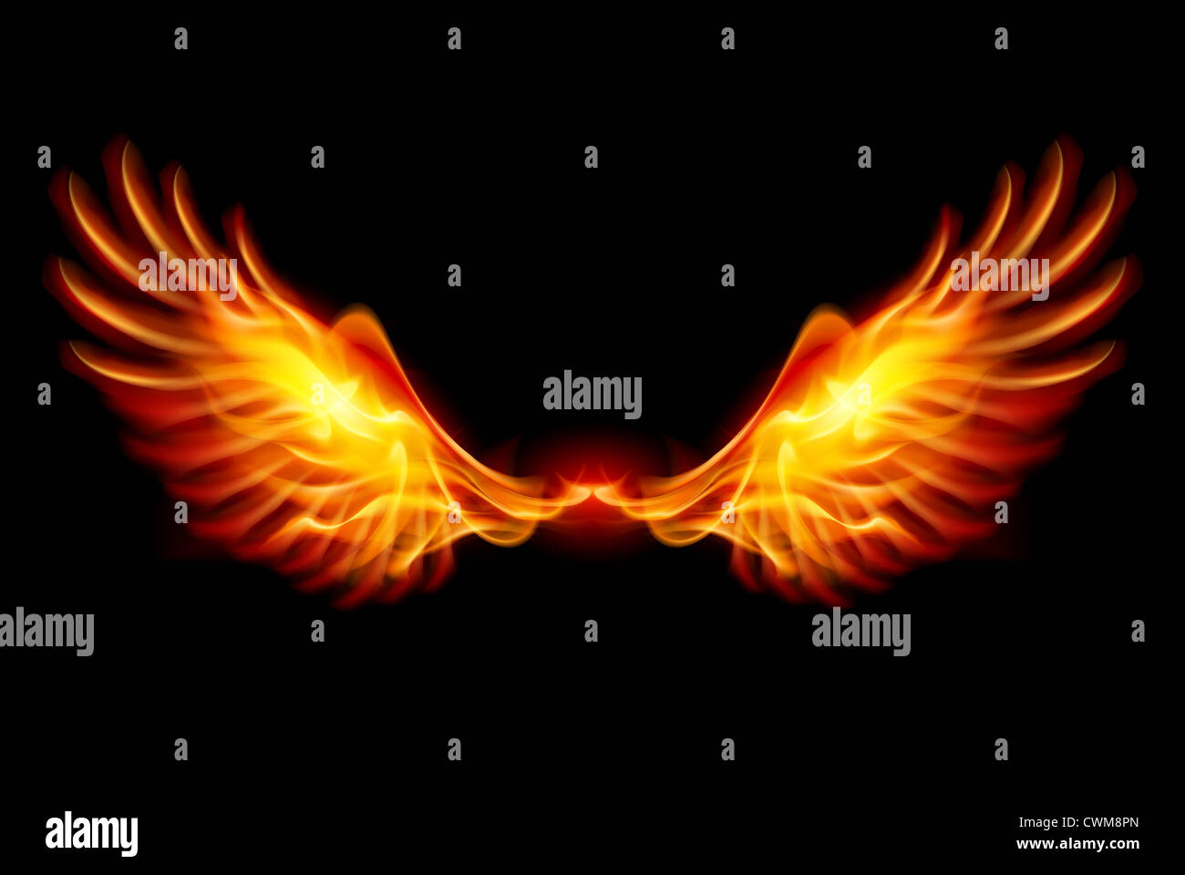 Wings in flame fire illustration hi-res stock photography and images ...