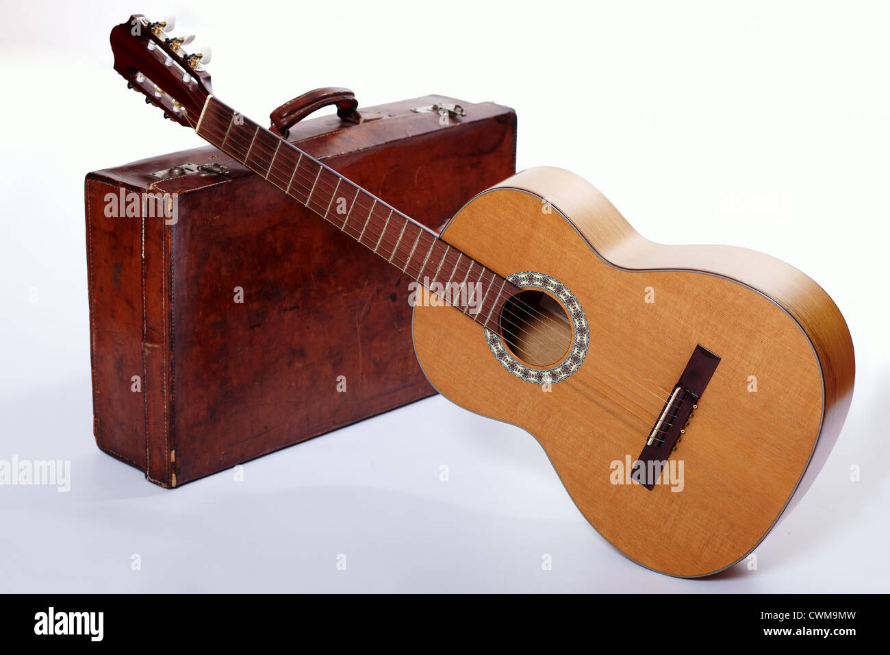 Guitar and Suitcase Stock Photo Alamy