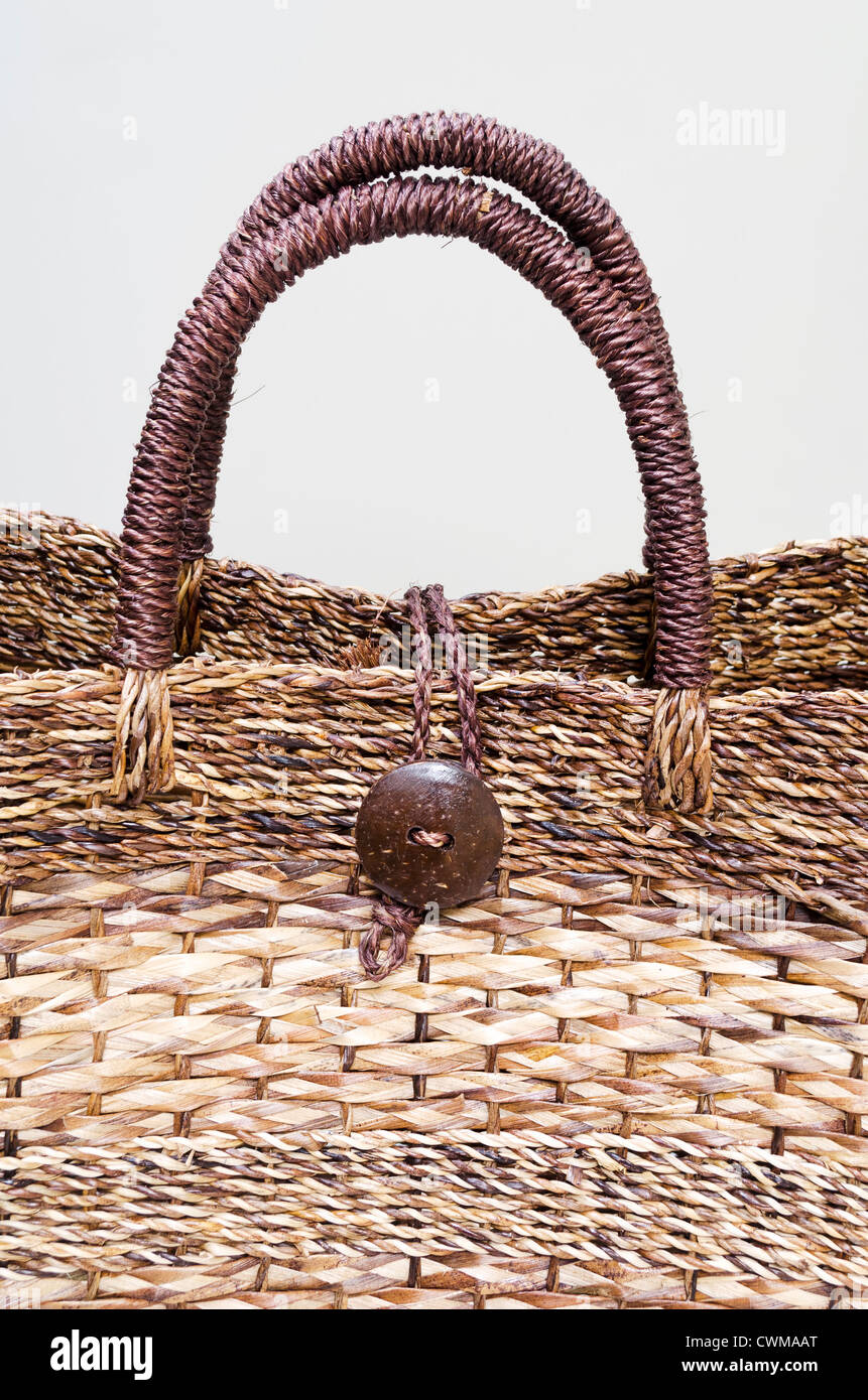 A bag made of abaca materials on white background Stock Photo Alamy