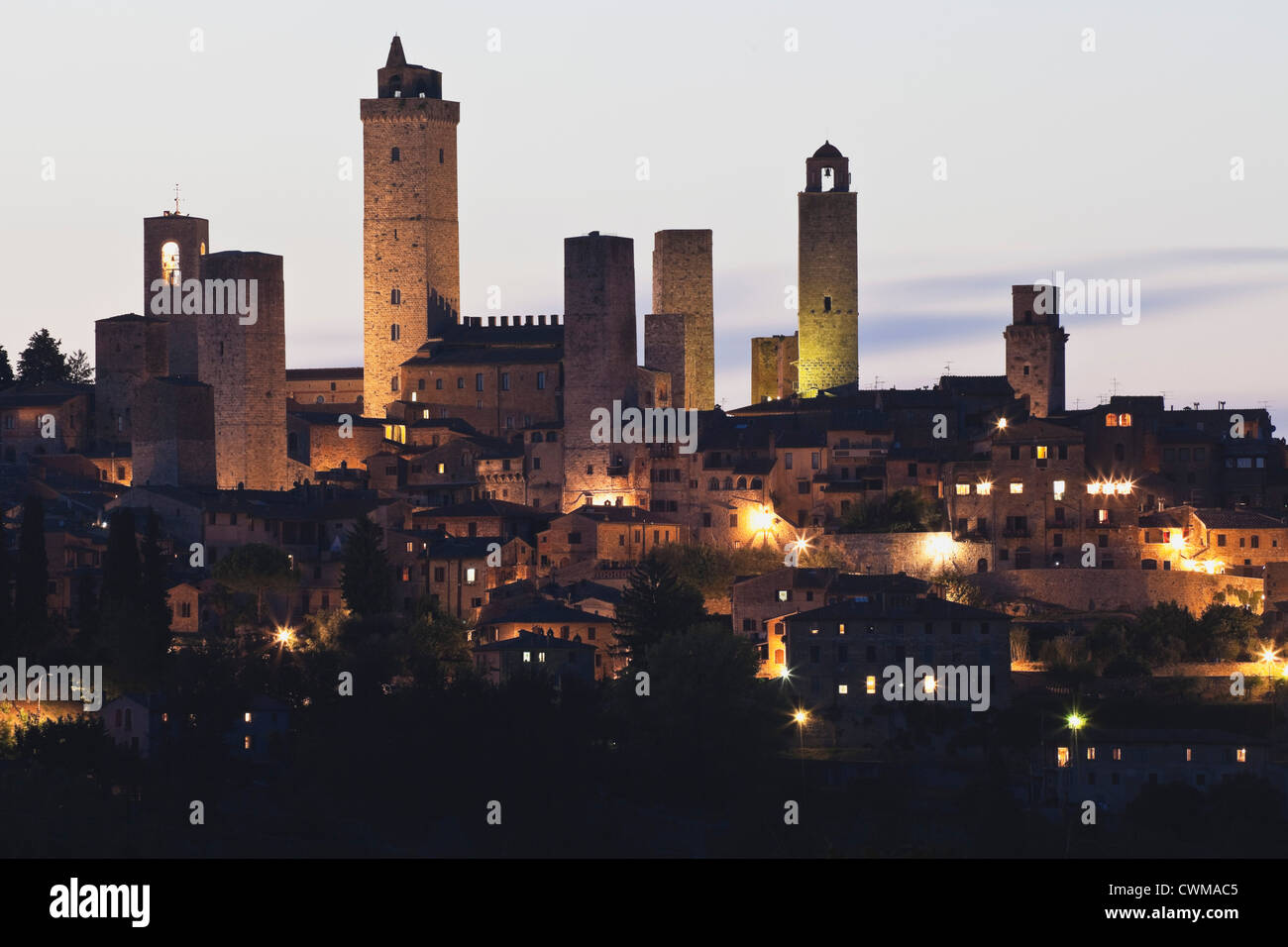 Europe, Italy, Siena Province, View of San Gimignano Stock Photo