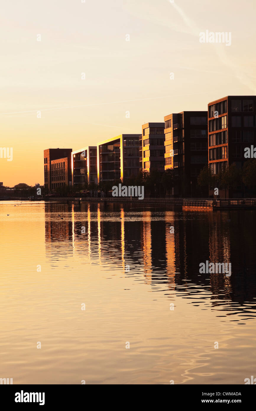 Europe, Germany, North Rhine Westphalia, View of Duisburg Inner Harbour Stock Photo