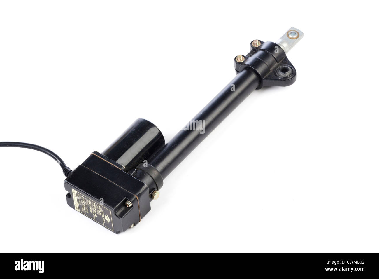 A linear actuator powered by DC motor Stock Photo
