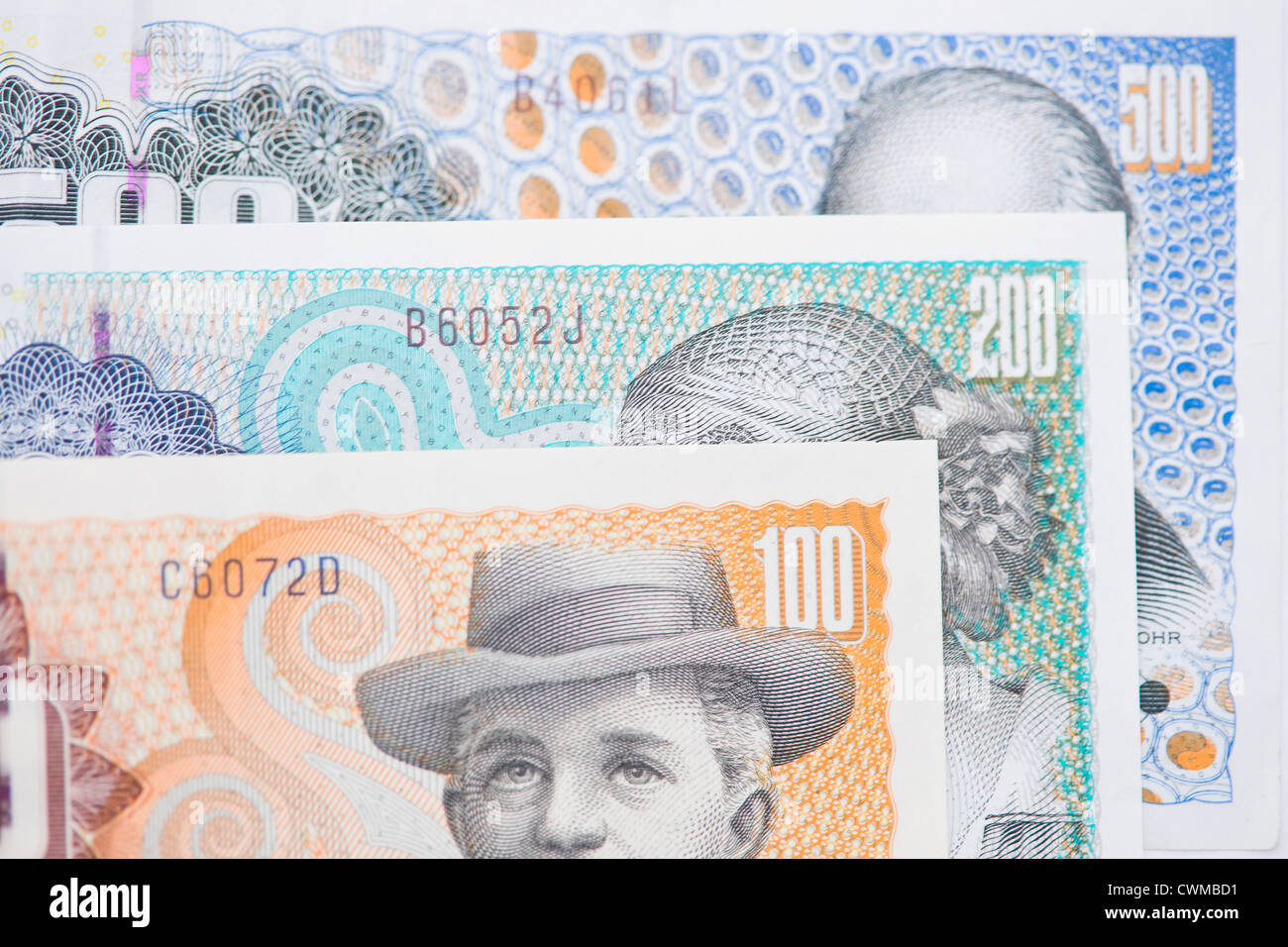Danish krone note, close up Stock Photo