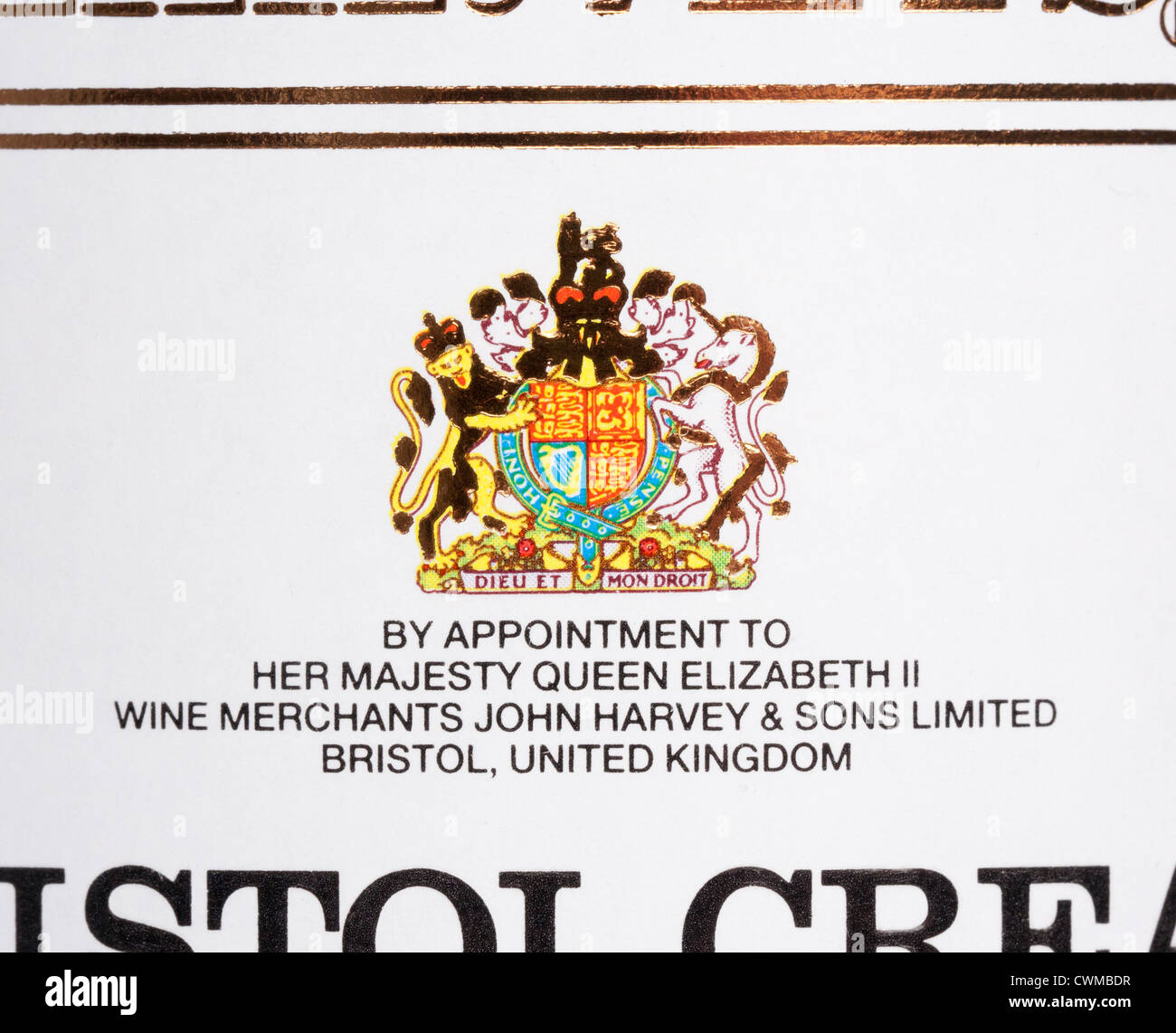 royal warrant by appointment to Her Majesty the Queen Elizabeth II Stock Photo