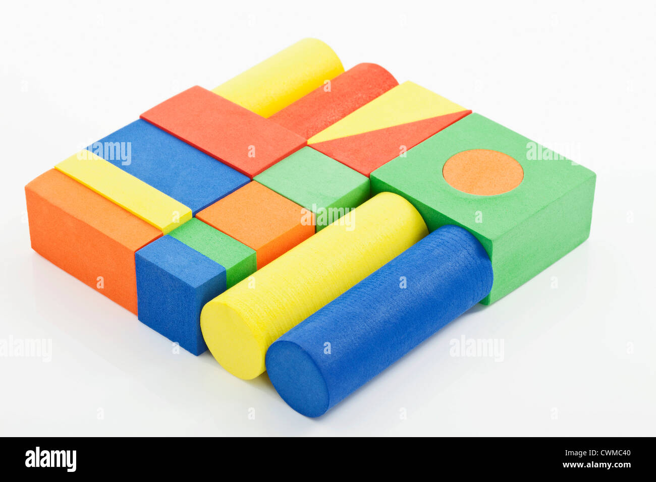 Toy blocks on white background Stock Photo - Alamy