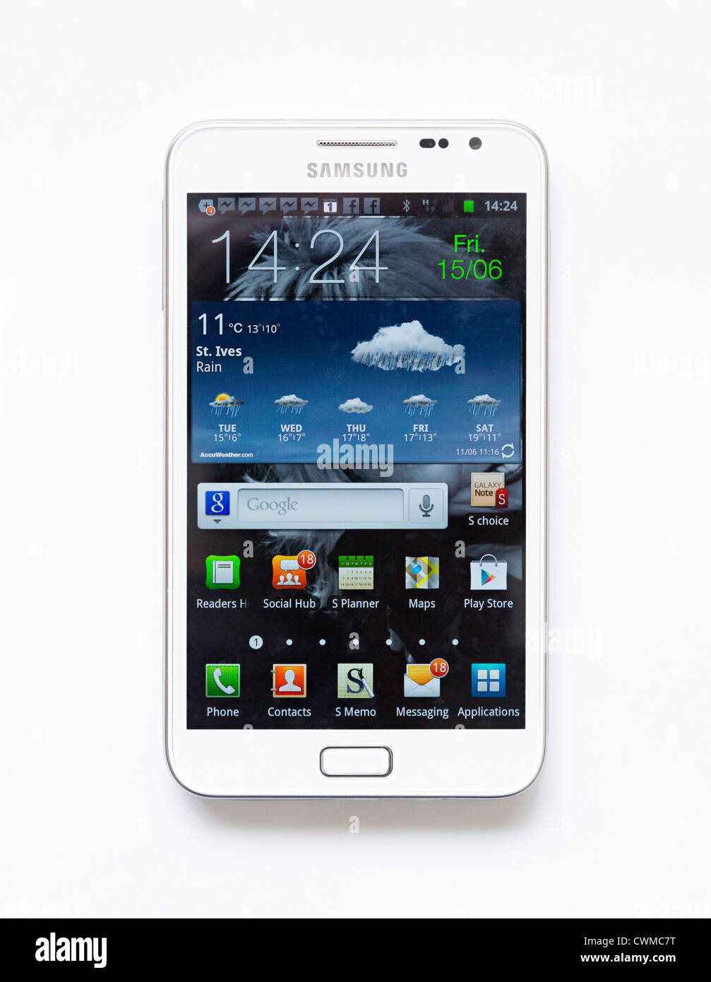 Samsung Galaxy Note smartphone with AMOLED  display Stock Photo