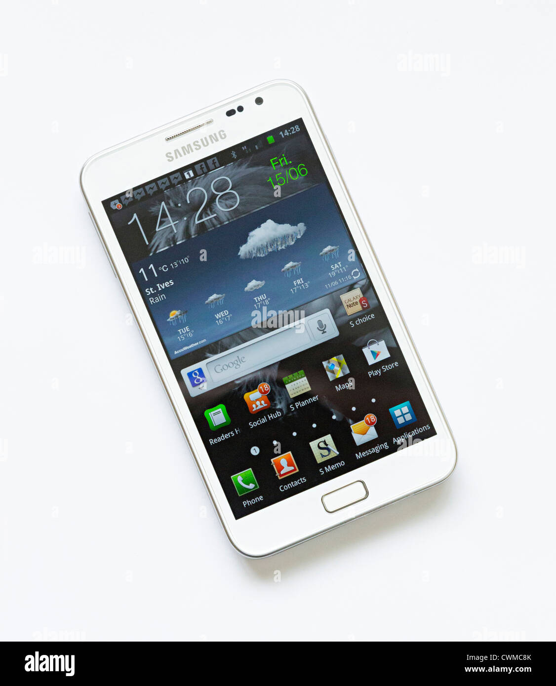 Samsung Galaxy Note smartphone with AMOLED  display Stock Photo