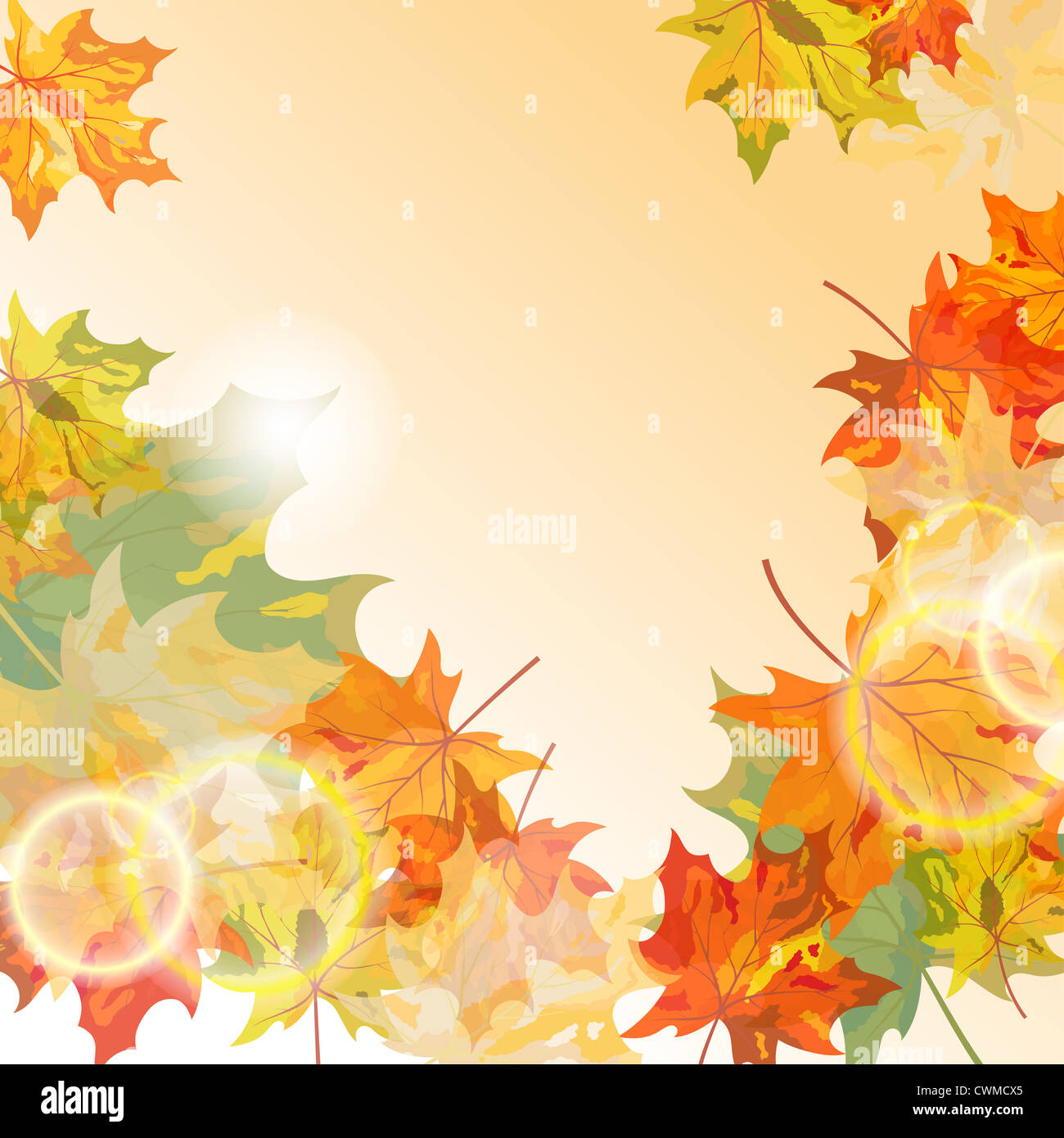 Autumn maple leaves background. Vector illustration with transparency ...