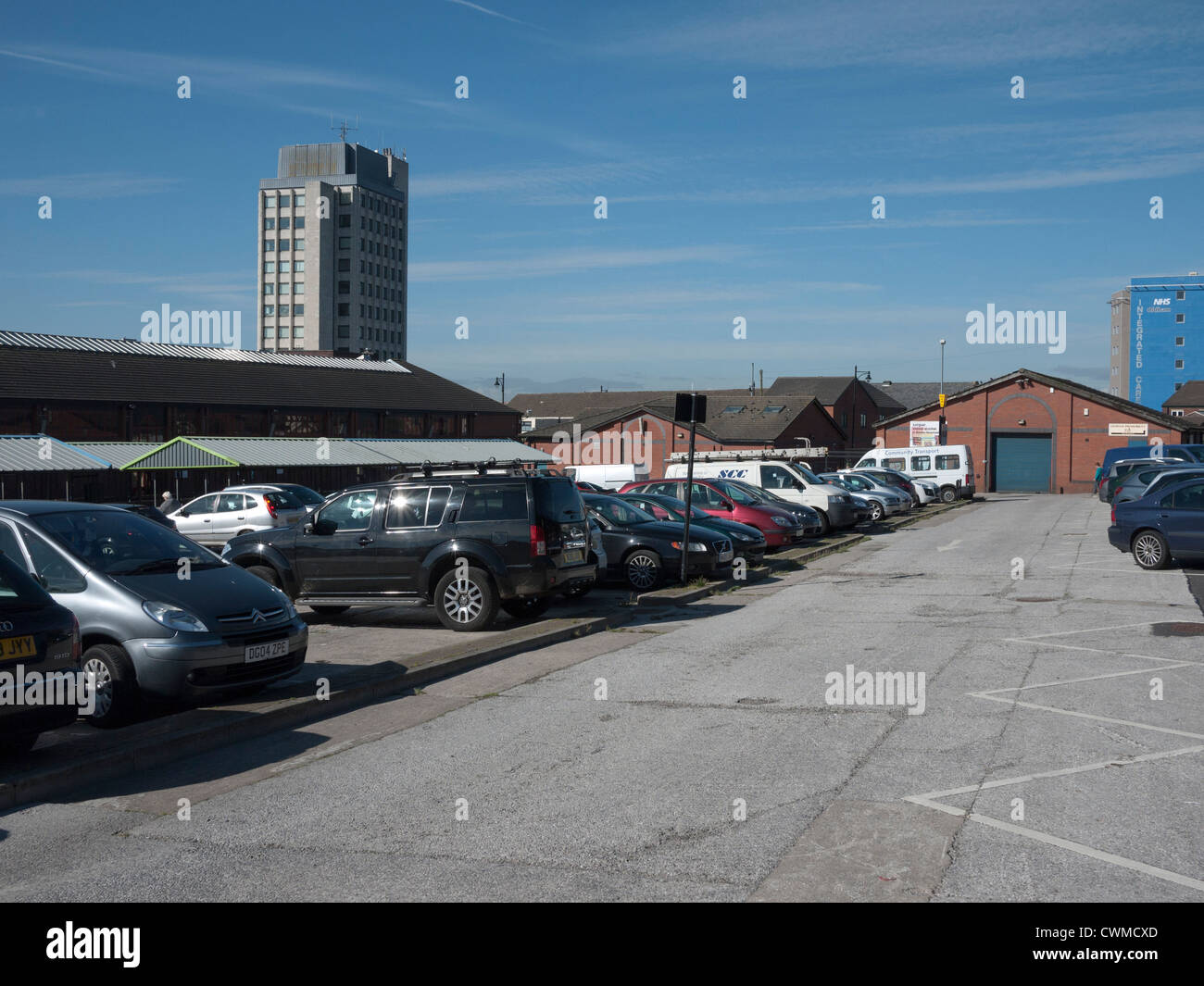 Oldham Tommyfield Market Car Park. Oldham, Greater Manchester,UK Stock