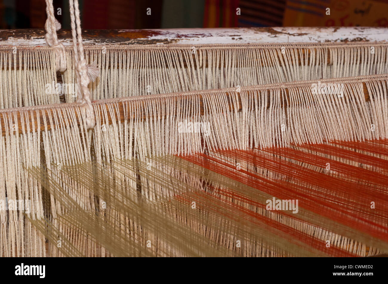 Cotton loom Nubian village Egypt Stock Photo