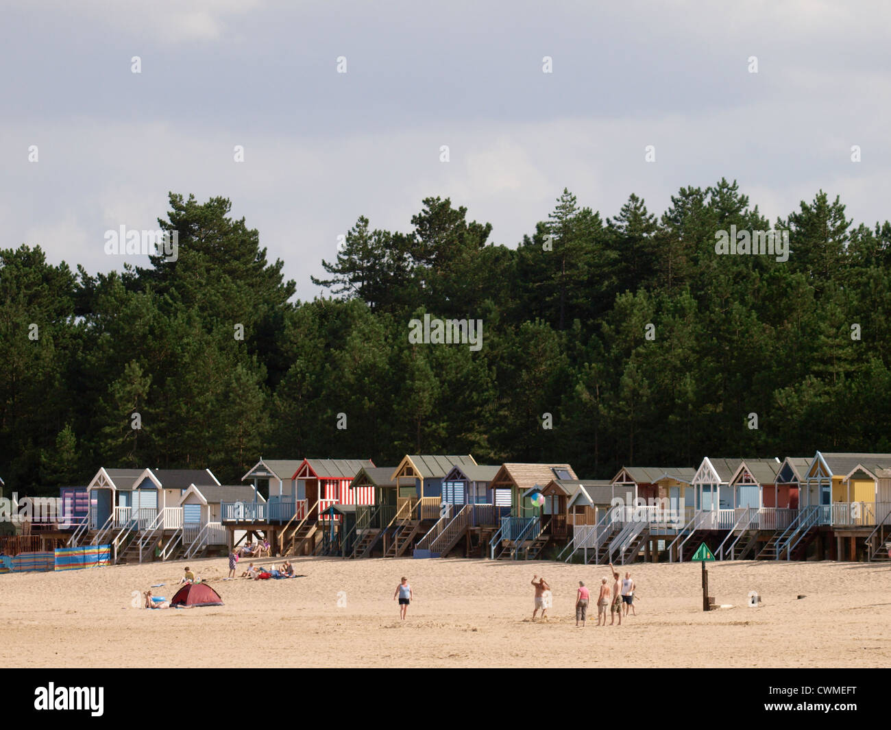 Beach Huts, Wells-Next-The-Sea, Norfolk, UK Stock Photo