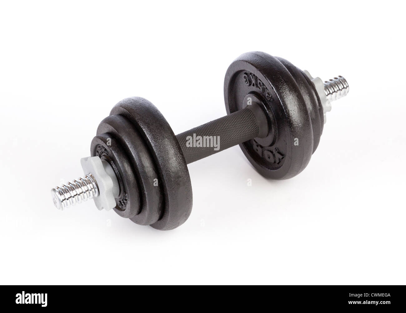 dumbbell weights made of cast iron Stock Photo