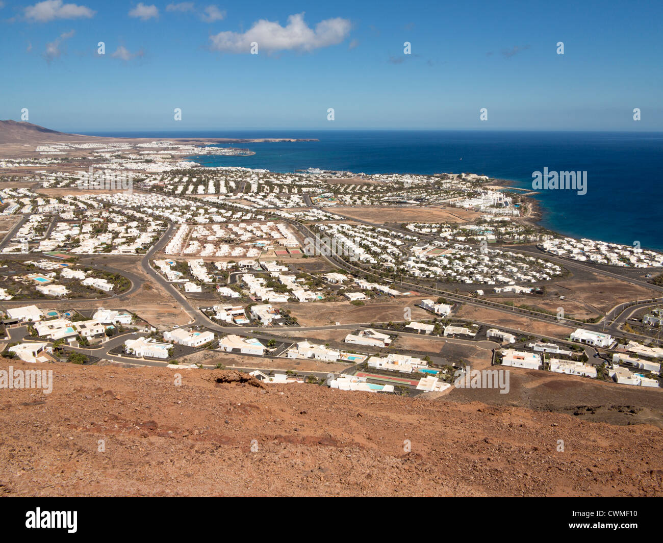 Playa Blanca from Montana Roja, Lanzarote Stock Photo Alamy