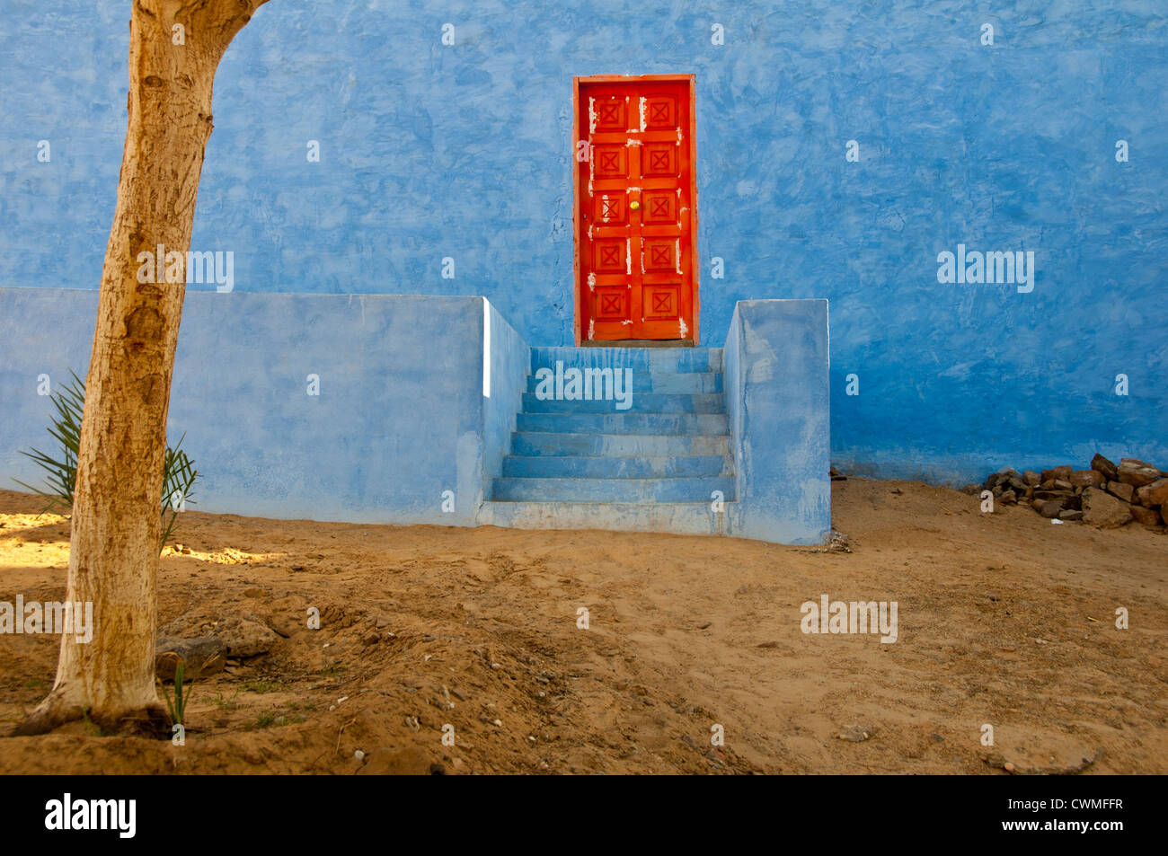 Gharb Soheil Nubian Village on the west bank of the River Nile next to Aswan Egypt Stock Photo