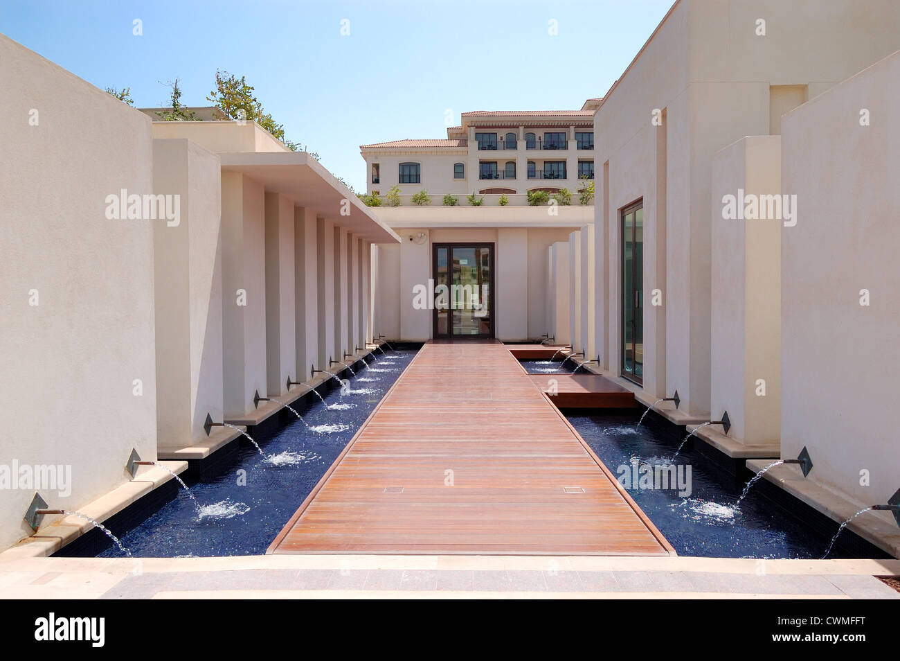 Spa building exterior at the luxury hotel, Saadiyat island, Abu Dhabi, UAE Stock Photo