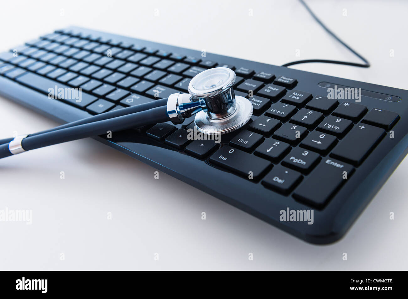 Stethoscope on computer keyboard Stock Photo - Alamy