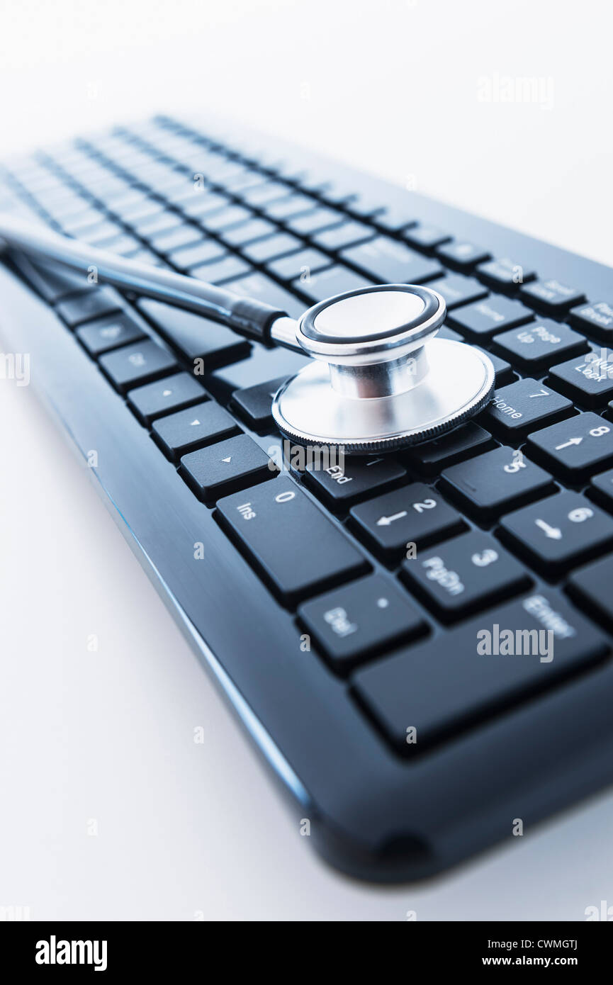 Stethoscope on computer keyboard Stock Photo - Alamy