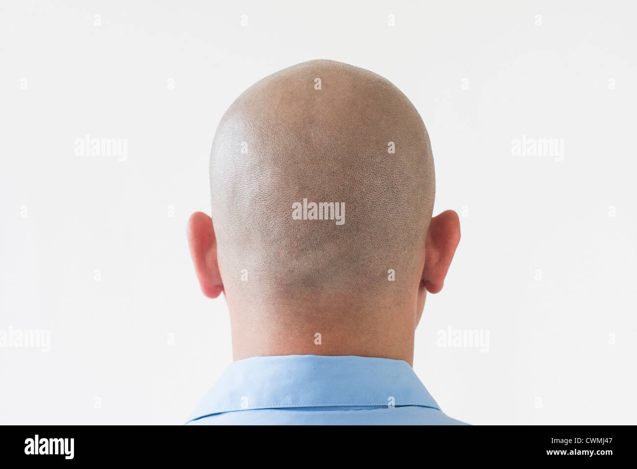 Back view of shaved businessman Stock Photo