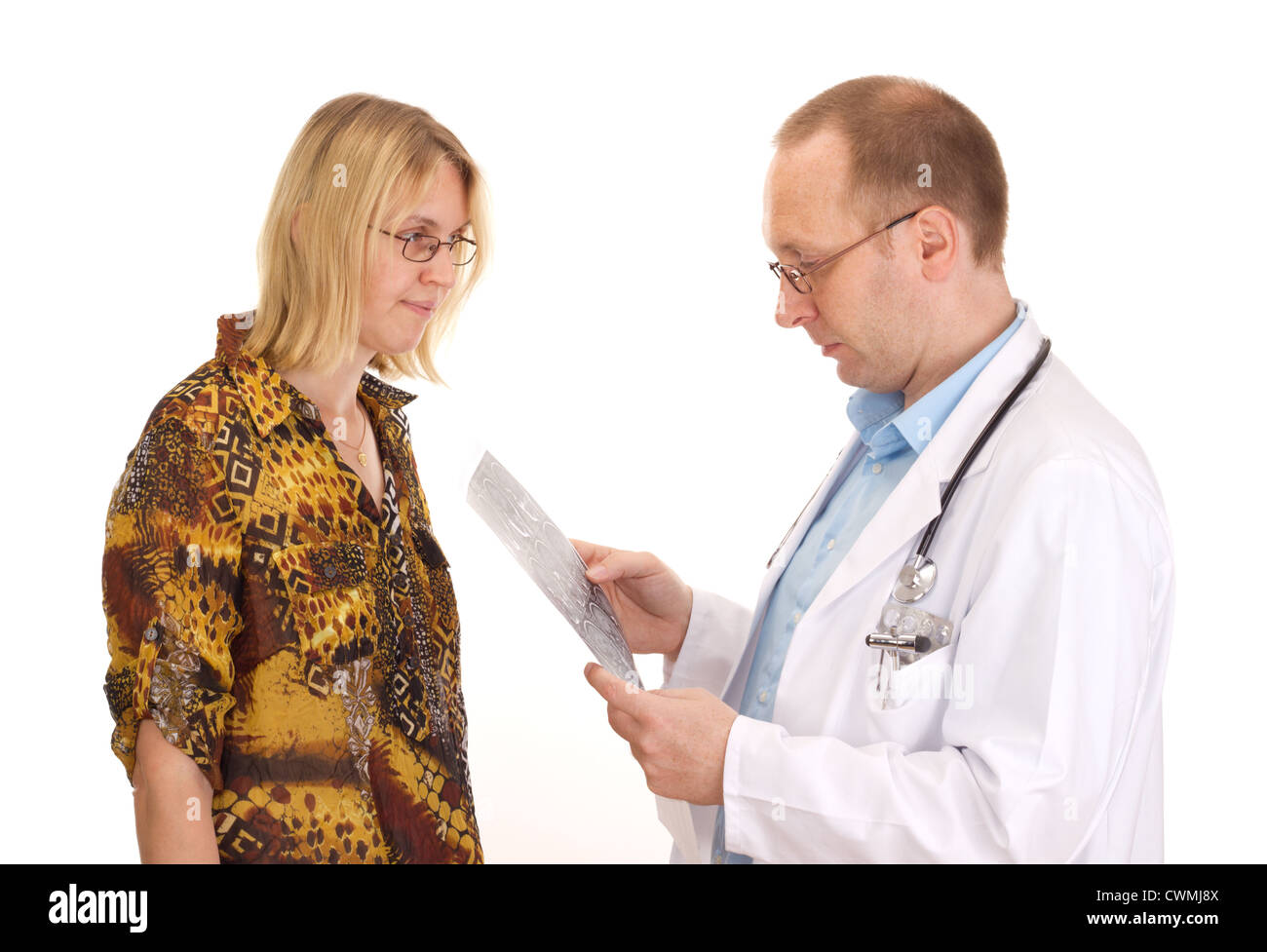 Medical doctor examining a patient Stock Photo