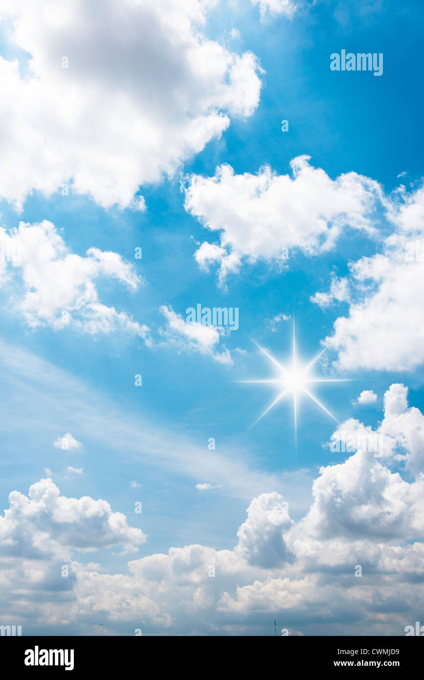 Blue sky with white clouds Stock Photo