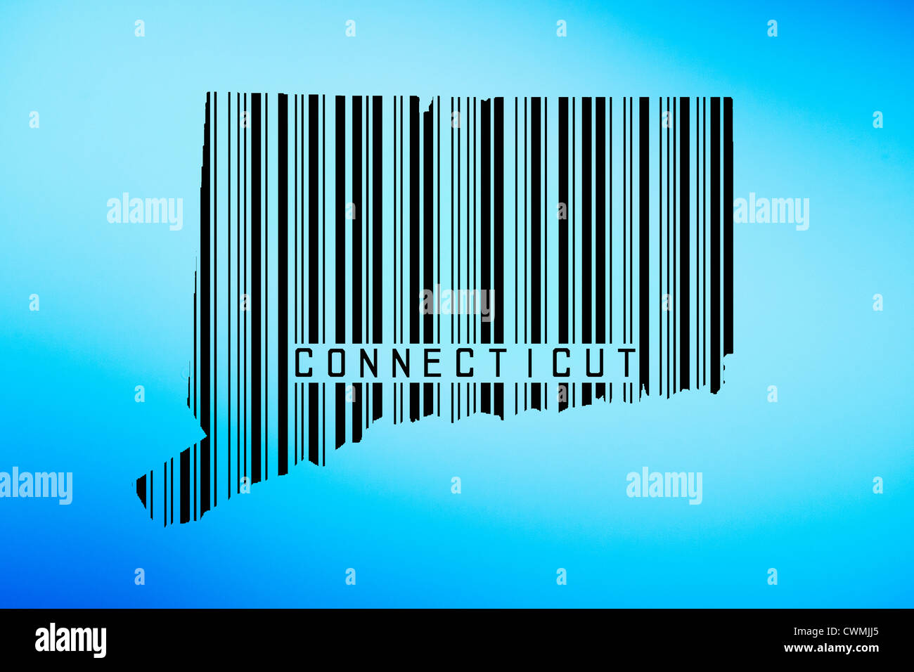 Bar code with 'Connecticut' spelled underneath Stock Photo - Alamy