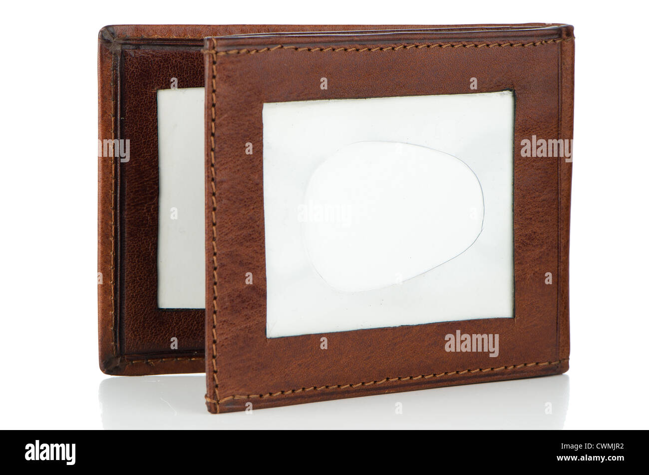 Brown leather purse isolated on white background Stock Photo - Alamy