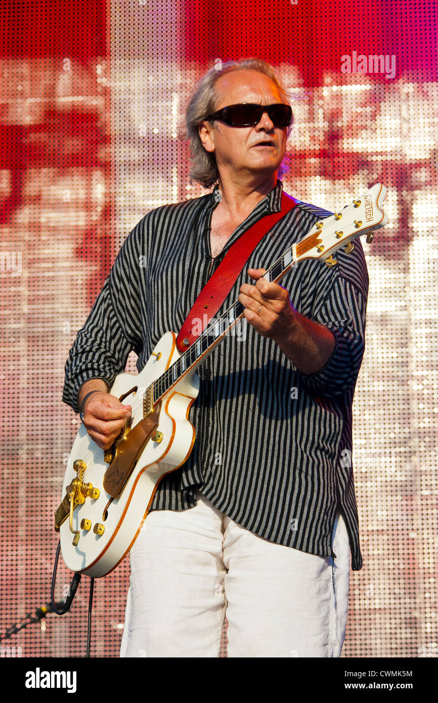 Jack Hues of the group Wang Chung performs on stage at the Rewind Festival Henley on Thames 2012. PER0310 Stock Photo