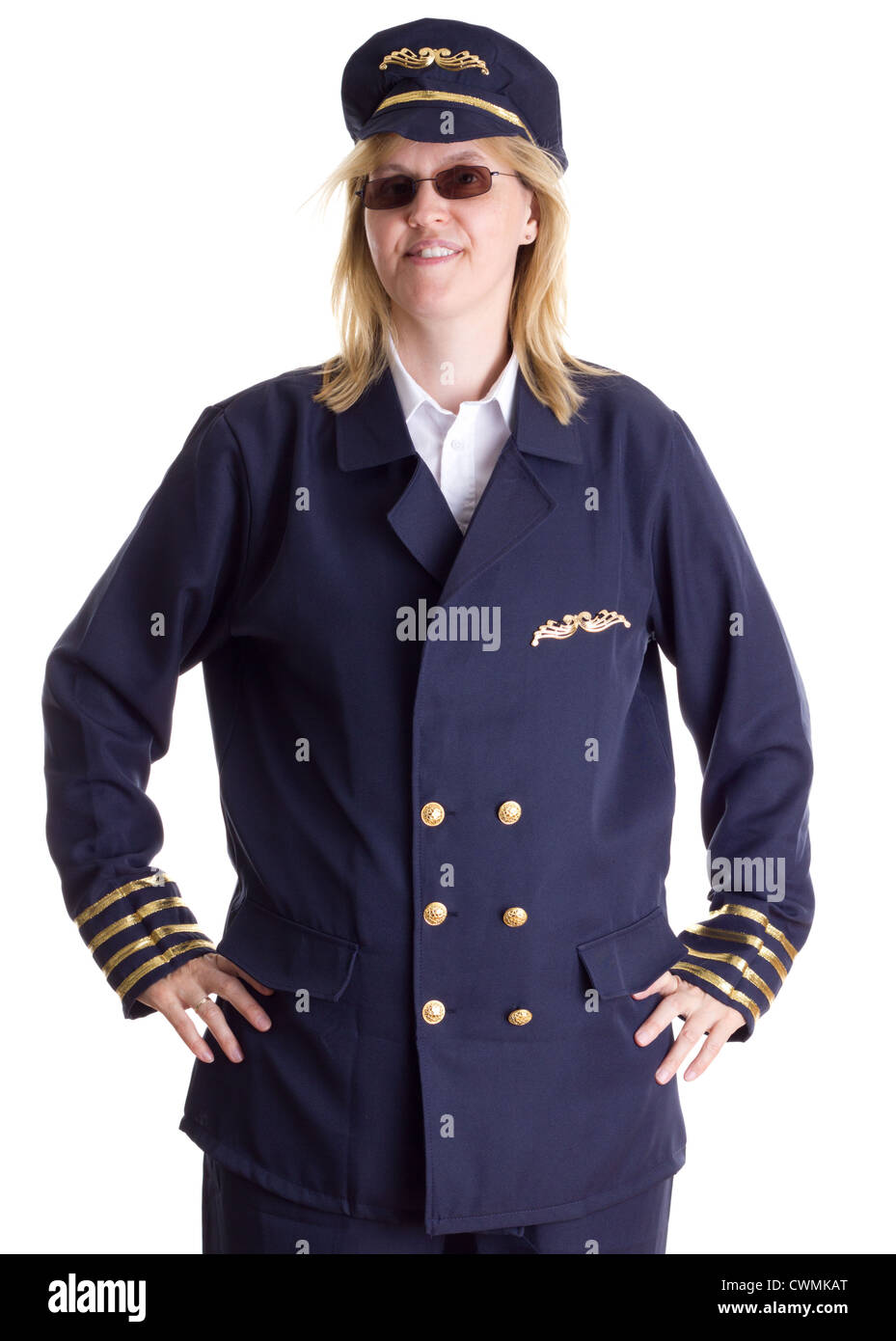 Female pilot standing firm in her job Stock Photo Alamy