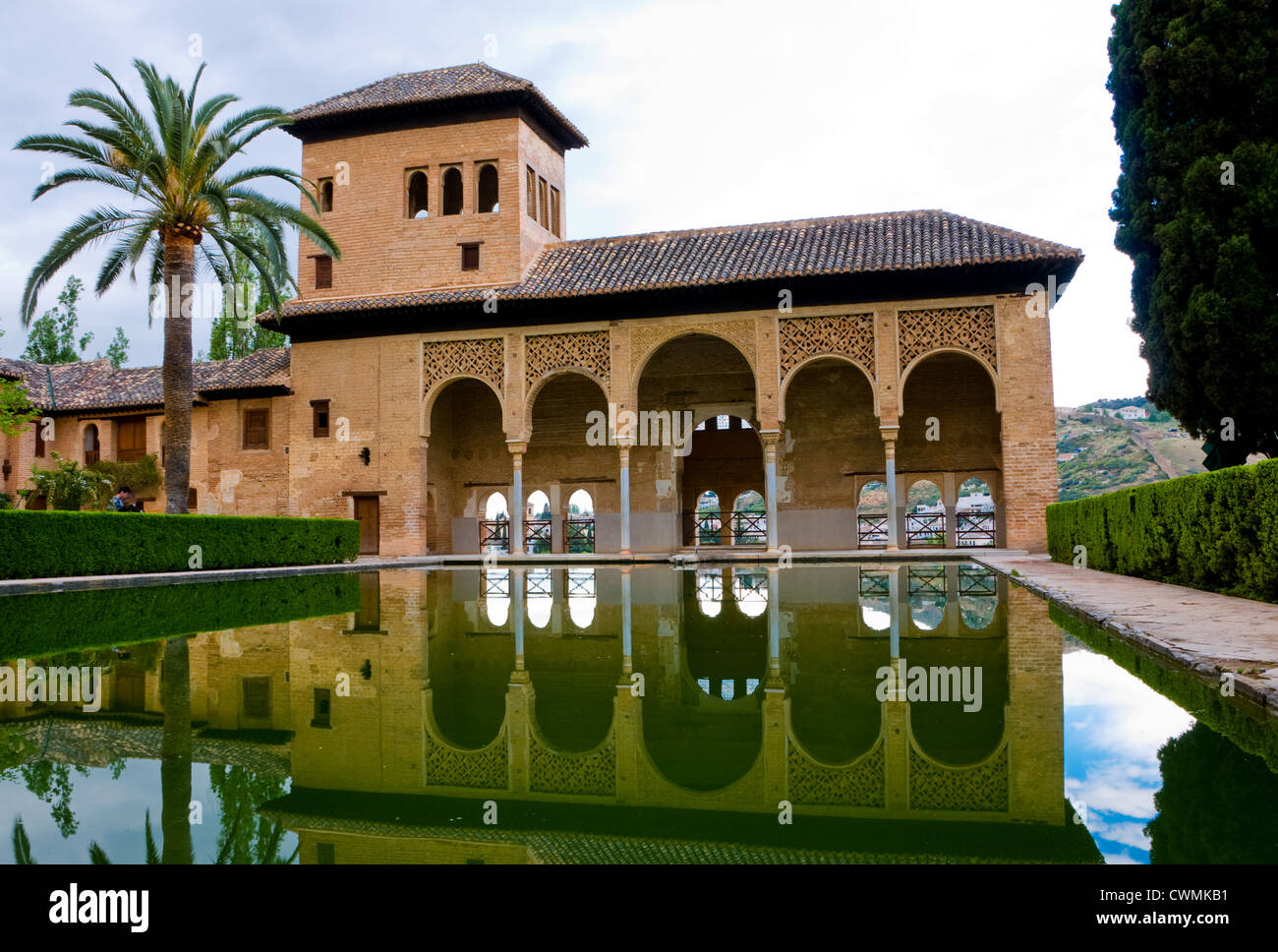 Alhambra Garden of Partal known as Generalilfe, situated in Granda , Spain Stock Photo