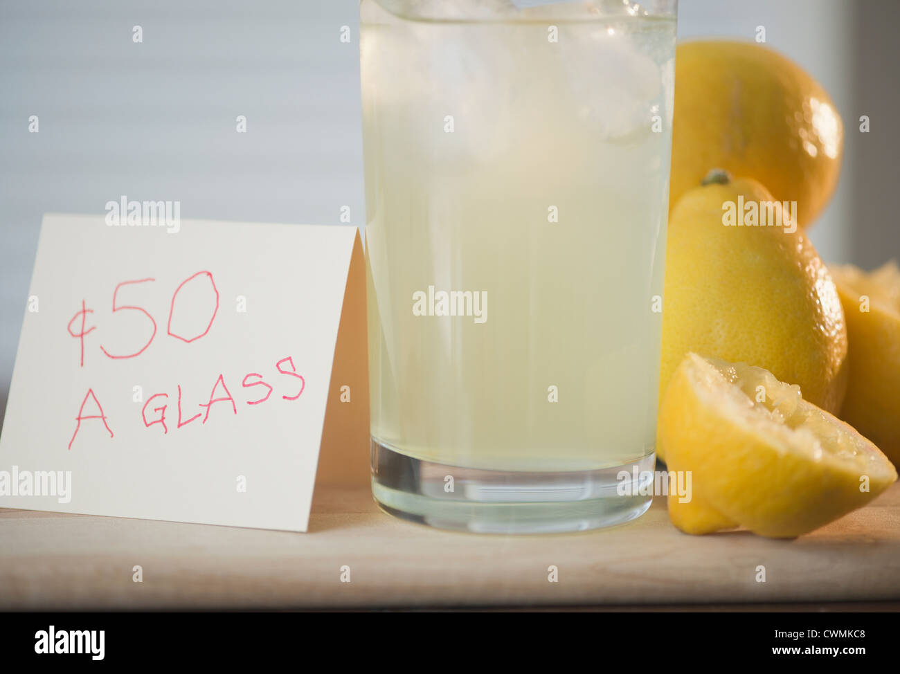 Homemade lemonade and price tag Stock Photo Alamy