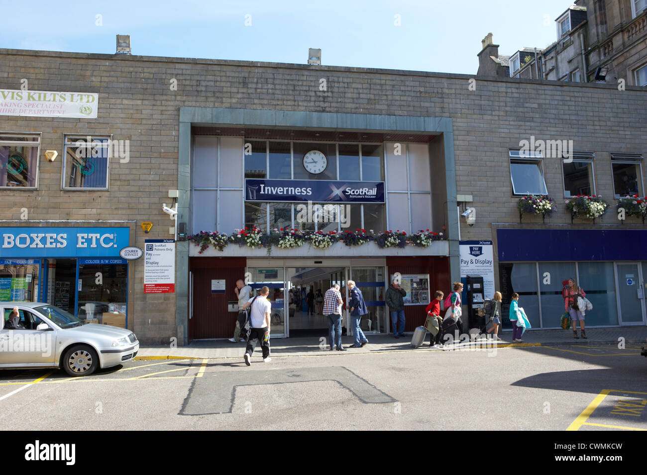 entrance to inverness train station highland scotland uk Stock Photo