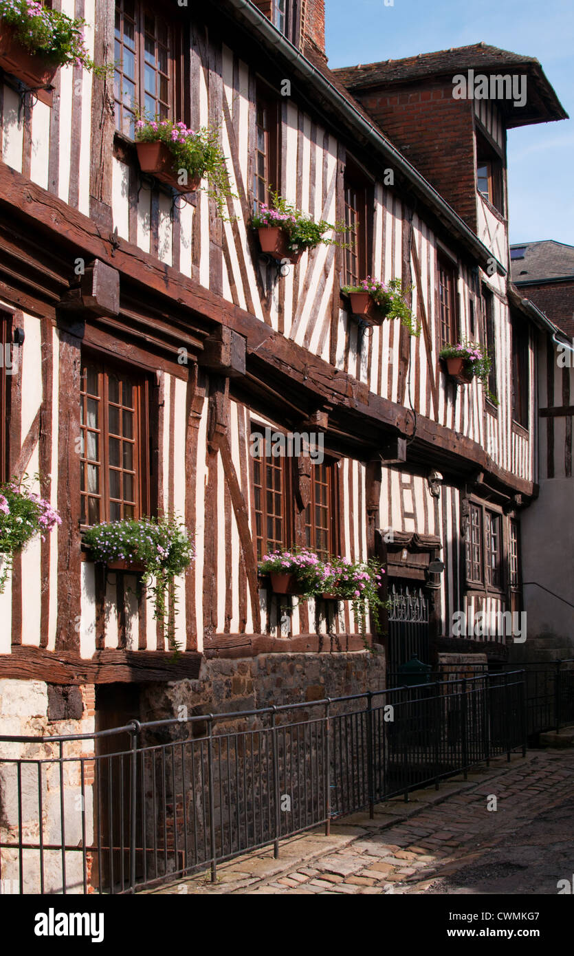 Half timbered houses of Orbec, Normandy, France. Stock Photo