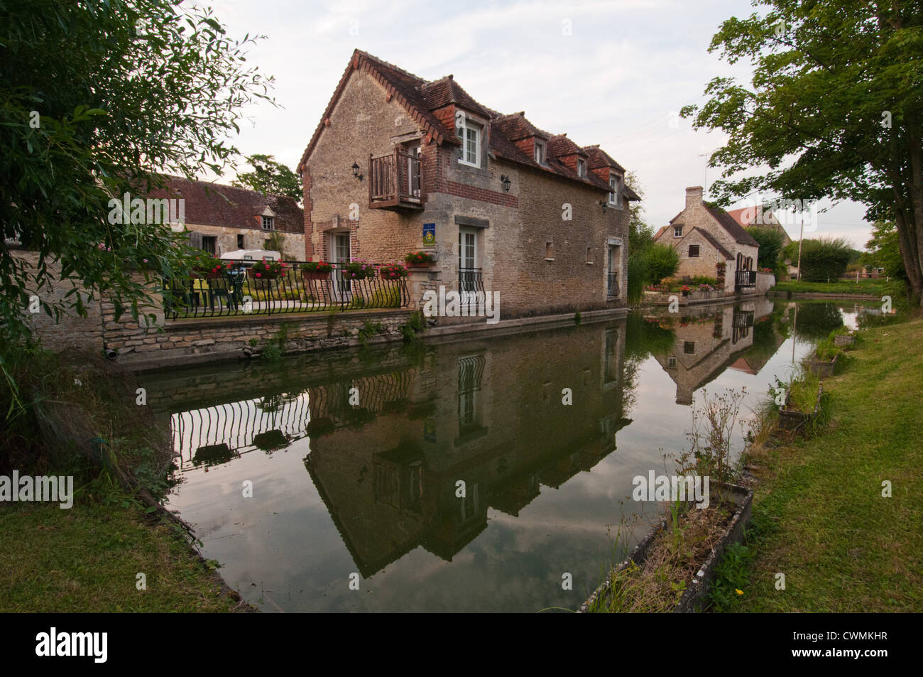 Normandy village of Neauphe-sur-Dive, Orne, Basse-Normandie, France. Stock Photo