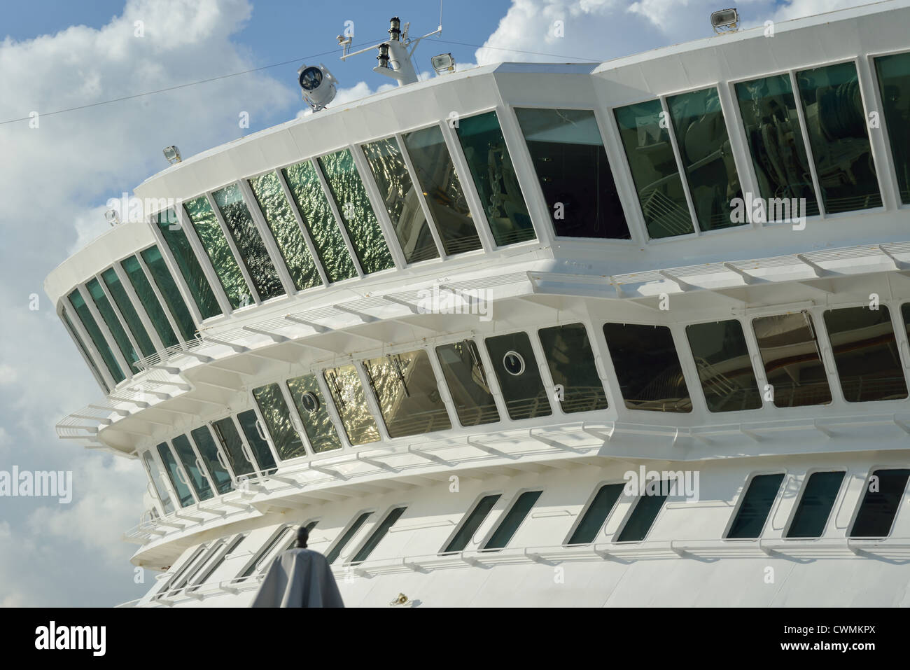 Marquee deck on Fred Olsen M.S.Balmoral cruise ship in Antwerp, Antwerp Province, The Flemish Region, Belgium Stock Photo