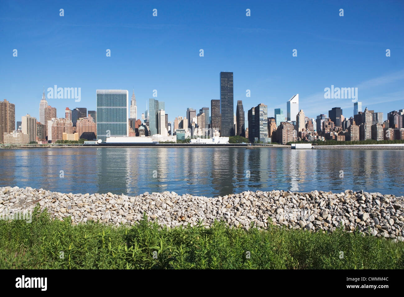 USA, New York City, Skyline against blue sky Stock Photo - Alamy