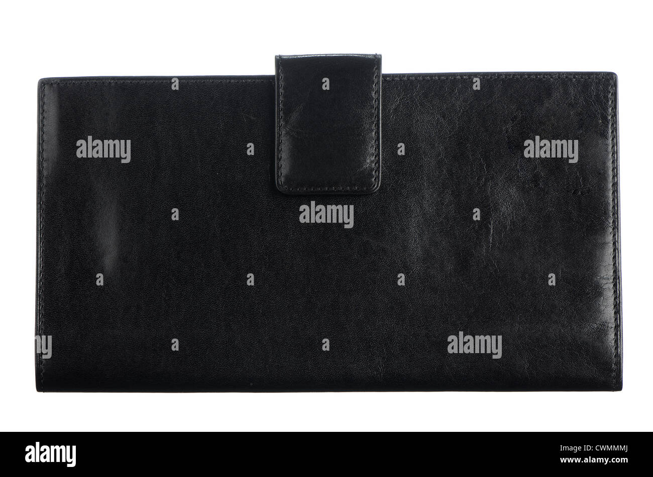 Black leather purse isolated on white background Stock Photo - Alamy