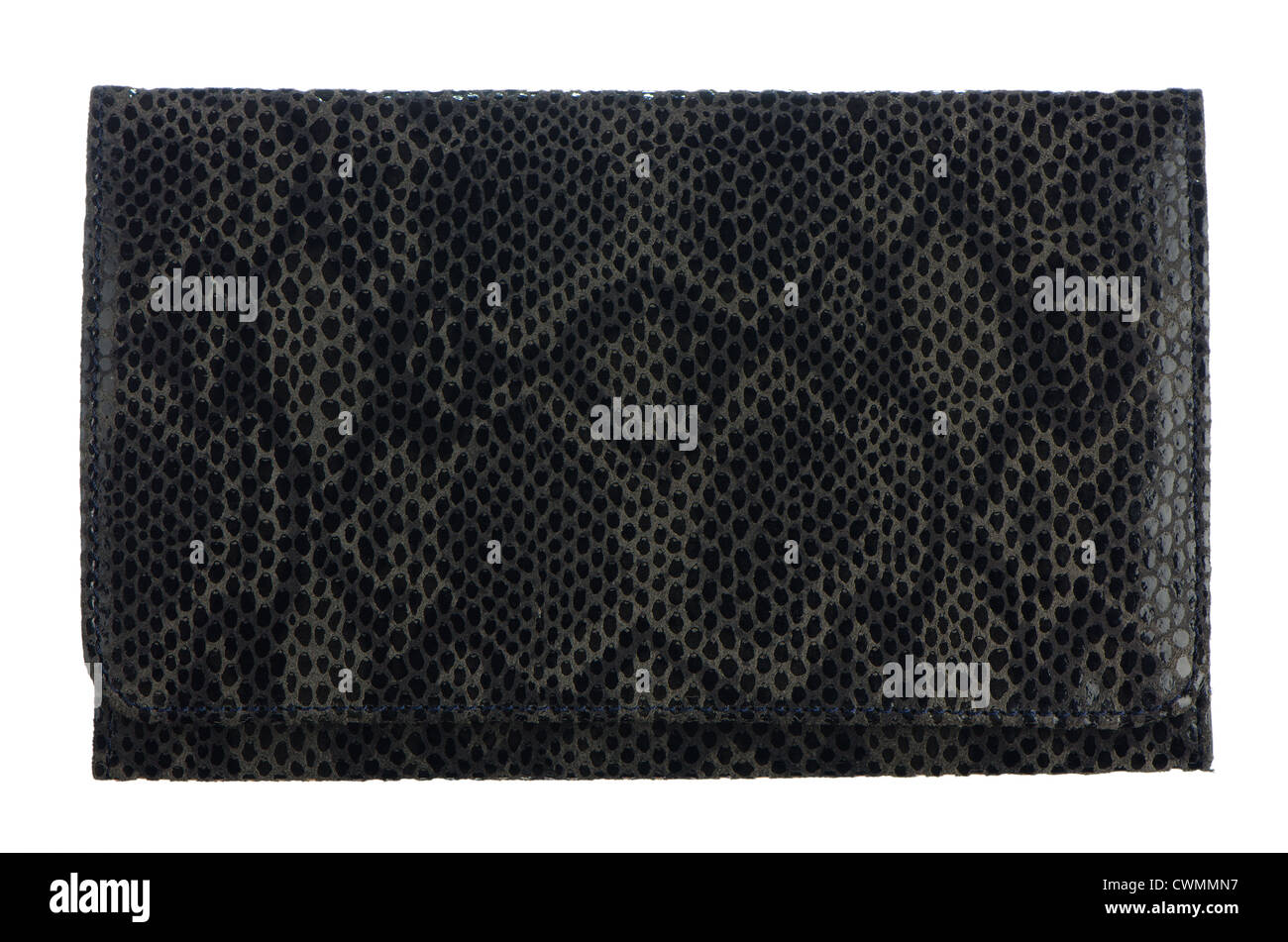 Black leather purse isolated on white background Stock Photo - Alamy