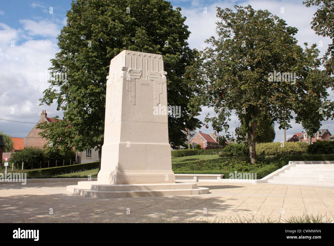 ABMC Memorial to the actions of the US Army 1st Infantry Division during May 1918 in the village of Cantigny Somme France Stock Photo