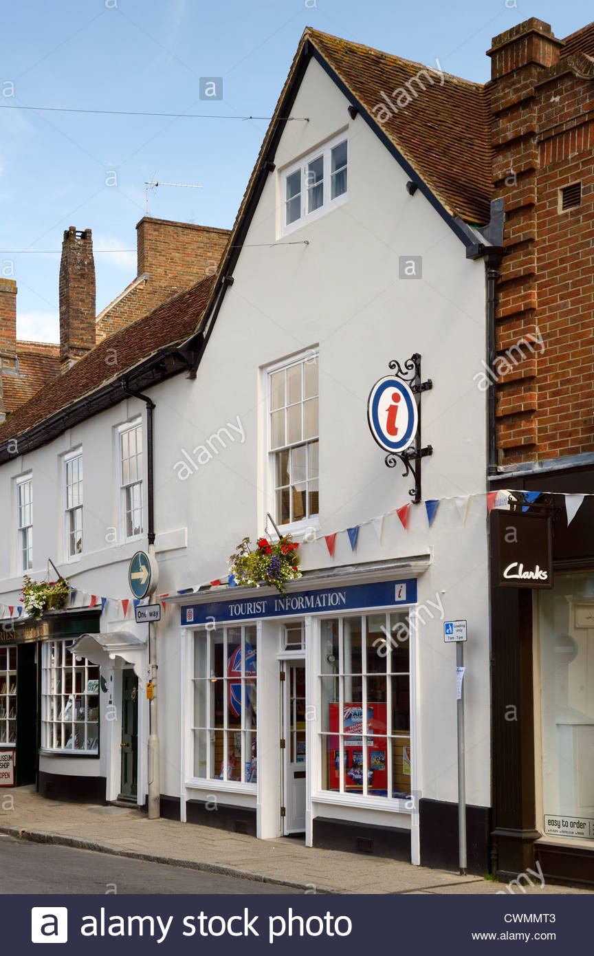 Wimborne Minster Information Sign High Resolution Stock Photography and