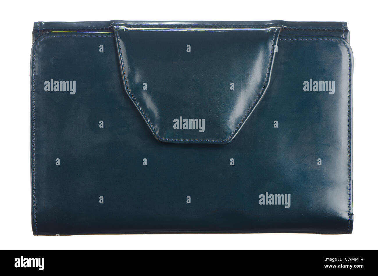 Blue leather purse isolated on white background Stock Photo - Alamy